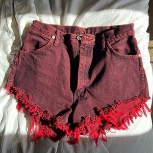 Red vintage wrangler shorts